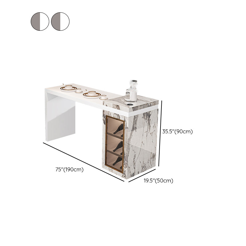 Modem & Contemporary Rectangle Stone Pub Bar Table for Living Room
