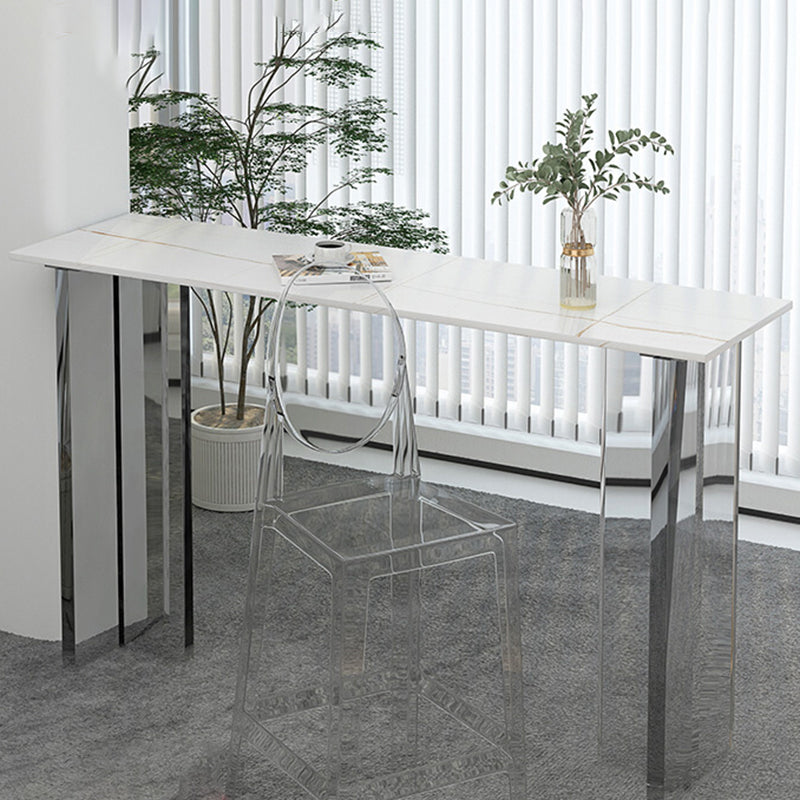 Modem & Contemporary Stone Rectangle Pub Bar Table for Living Room