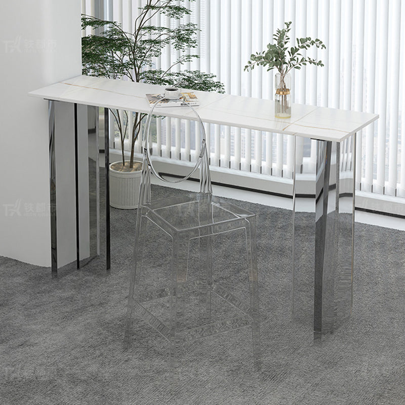 Modem & Contemporary Stone Rectangle Pub Bar Table for Living Room