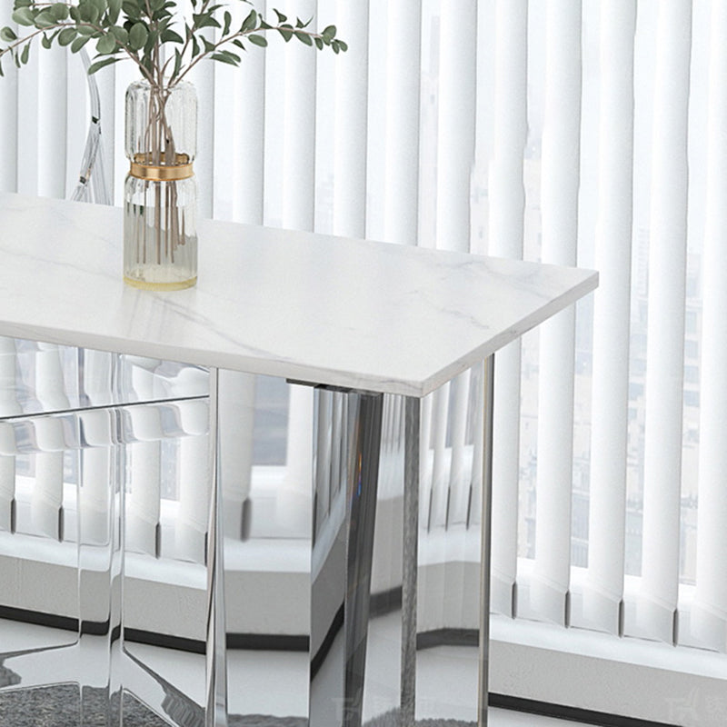 Modem & Contemporary Stone Rectangle Pub Bar Table for Living Room