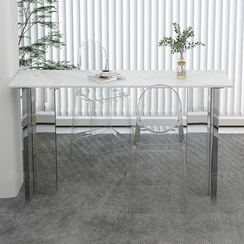 Modem & Contemporary Stone Rectangle Pub Bar Table for Living Room