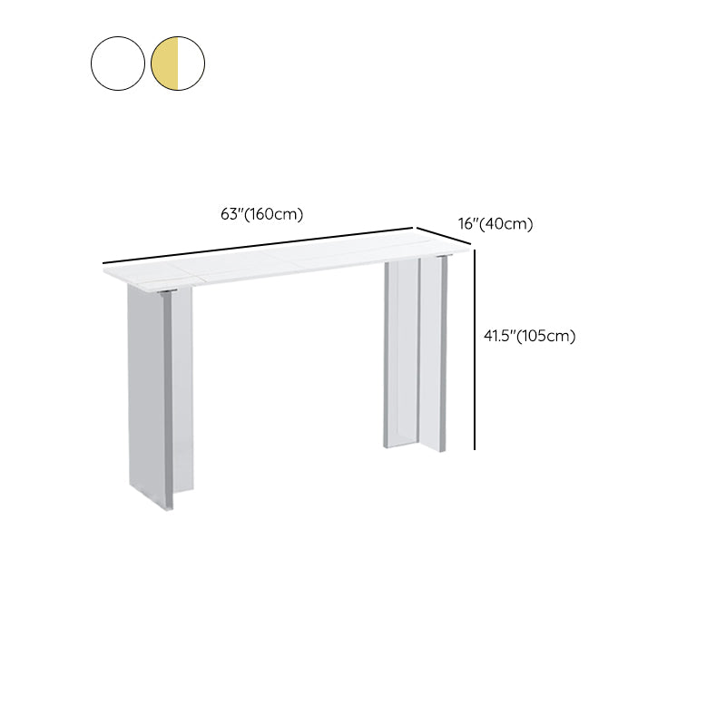 Modem & Contemporary Stone Rectangle Pub Bar Table for Living Room