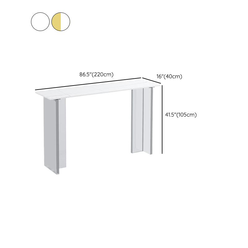 Modem & Contemporary Stone Rectangle Pub Bar Table for Living Room