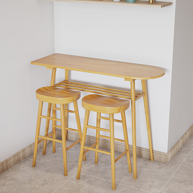 Contemporary Solid Wood Specialty Bar Height Pub Table for Living Room