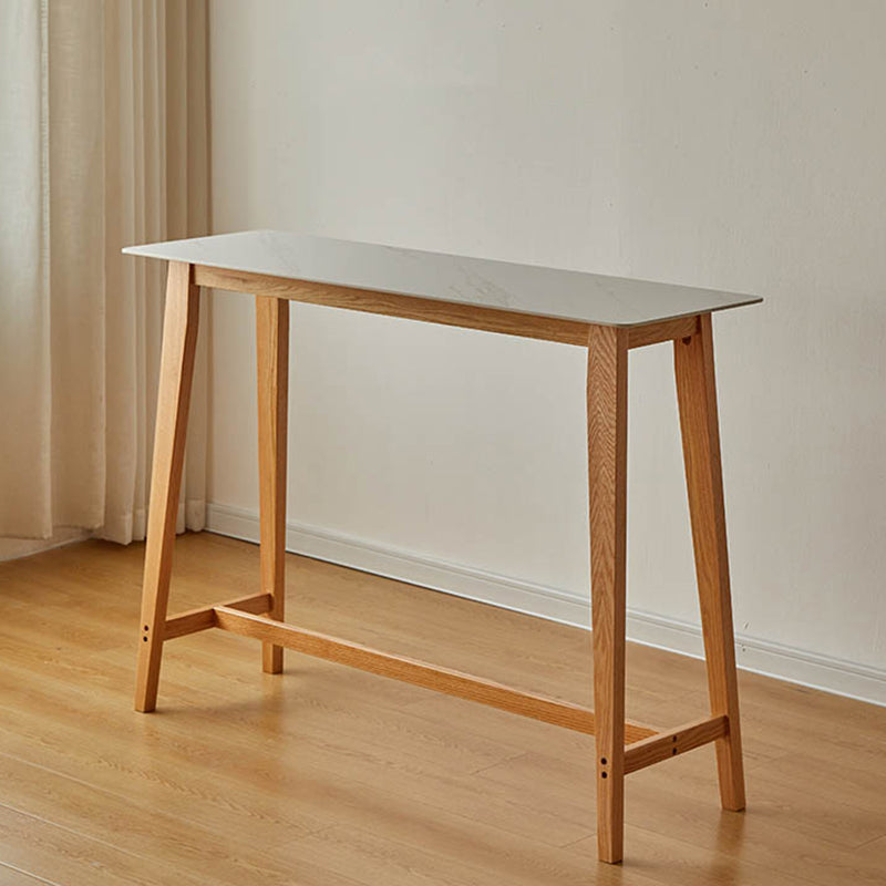 Contemporary Rectangle Solid Wood Bistro Bar Desk for Living Room