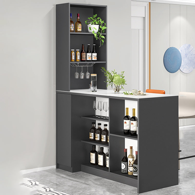 Modern Style Stone Rectangle Bistro Bar Desk Table for Living Room