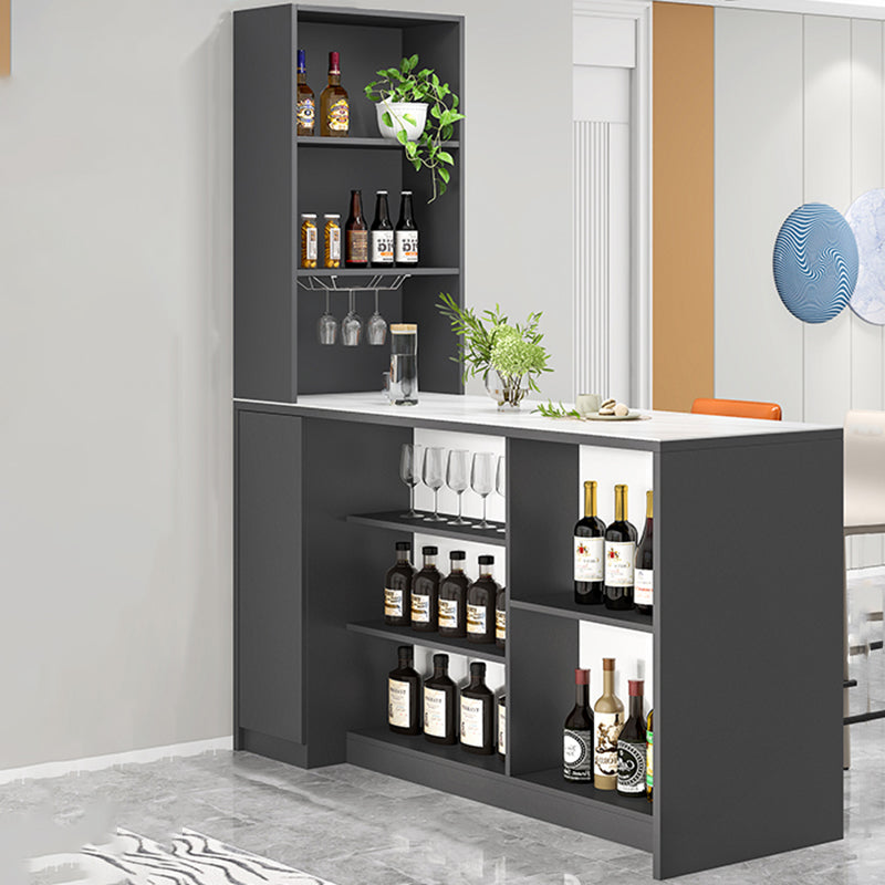 Modern Style Stone Rectangle Bistro Bar Desk Table for Living Room