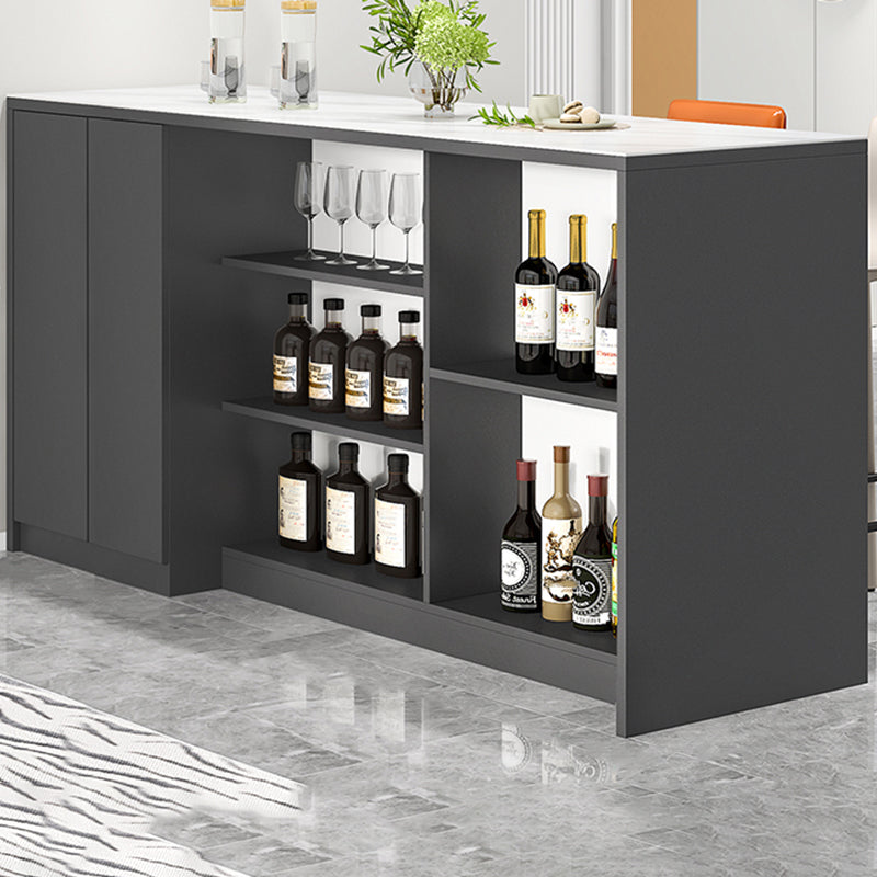 Modern Style Stone Rectangle Bistro Bar Desk Table for Living Room
