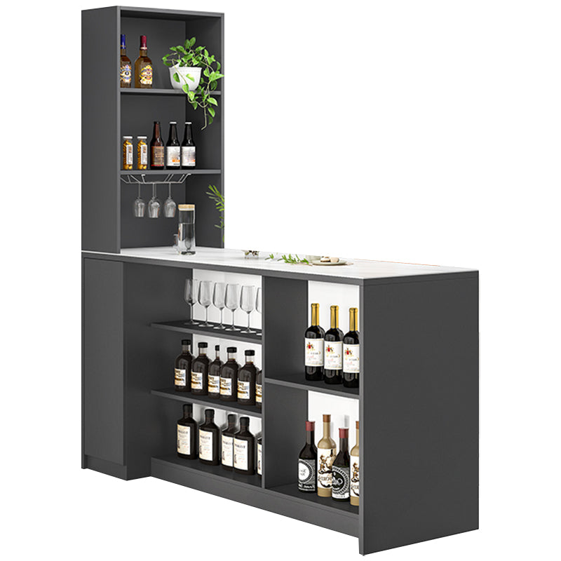 Modern Style Stone Rectangle Bistro Bar Desk Table for Living Room