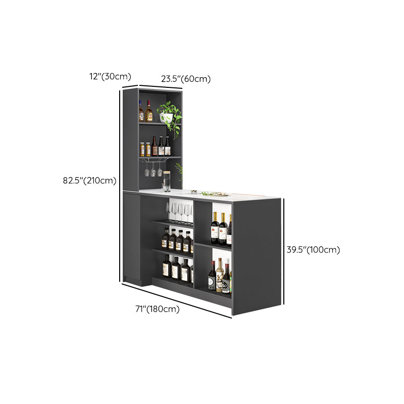 Modern Style Stone Rectangle Bistro Bar Desk Table for Living Room