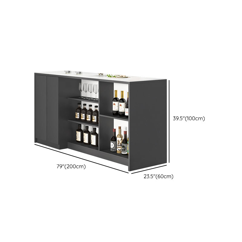 Modern Style Stone Rectangle Bistro Bar Desk Table for Living Room