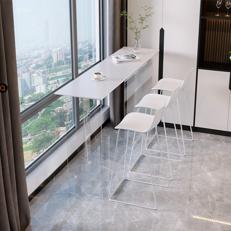 Modern Style Rectangle Stone Bar Wine Table Table for Living Room