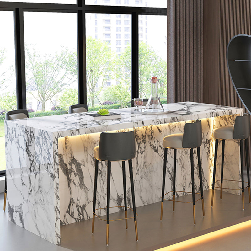 Modern Style Stone Rectangle Bar Wine Table Table for Living Room