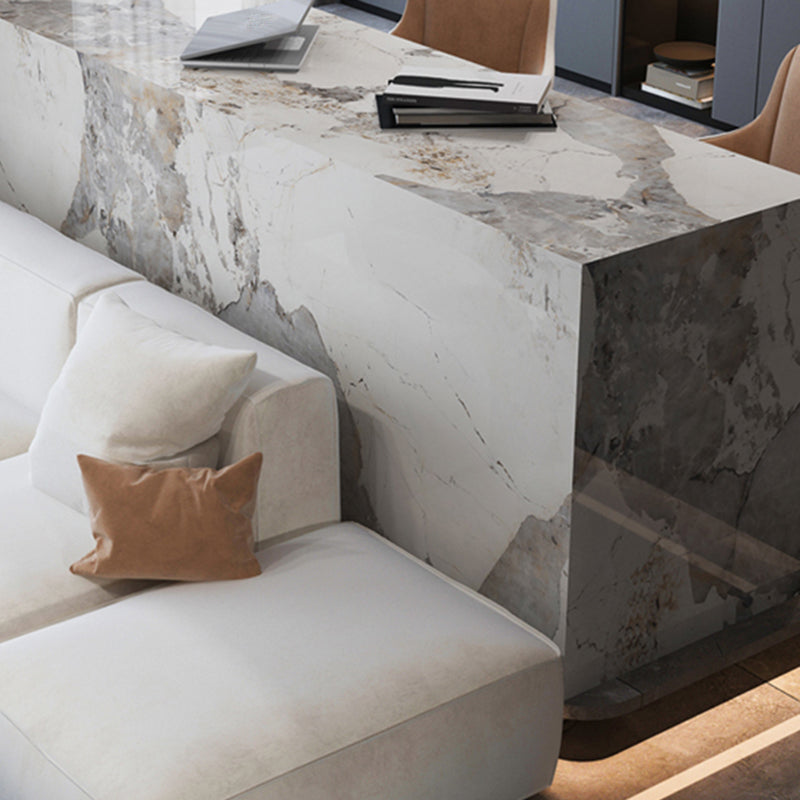 Modern Style Stone Rectangle Bar Wine Table Table for Living Room