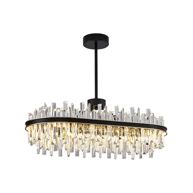Metal Contemporary Pendant Light with Crystal Shade for Living Room