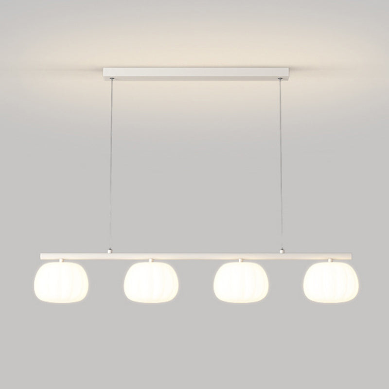 4-Light Green/White Finish Modernism Shaded Statement Kitchen Island Light