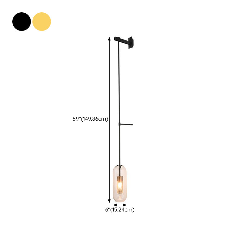 Contemporary Circle Shape Wall Light with Glass Shade for Living Room