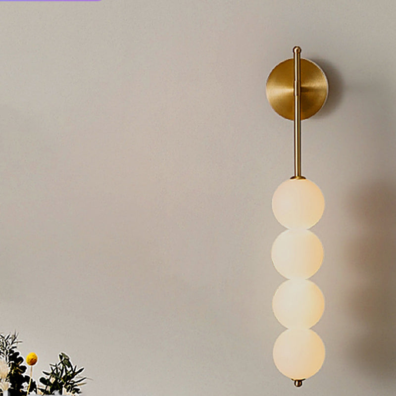 Contemporary Ball Shape Wall Light with Plastic Shade for Living Room