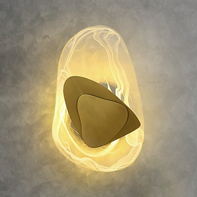Contemporary Irregular Wall Light with Glass Shade for Living Room