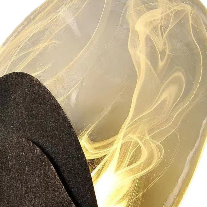 Contemporary Irregular Wall Light with Glass Shade for Living Room