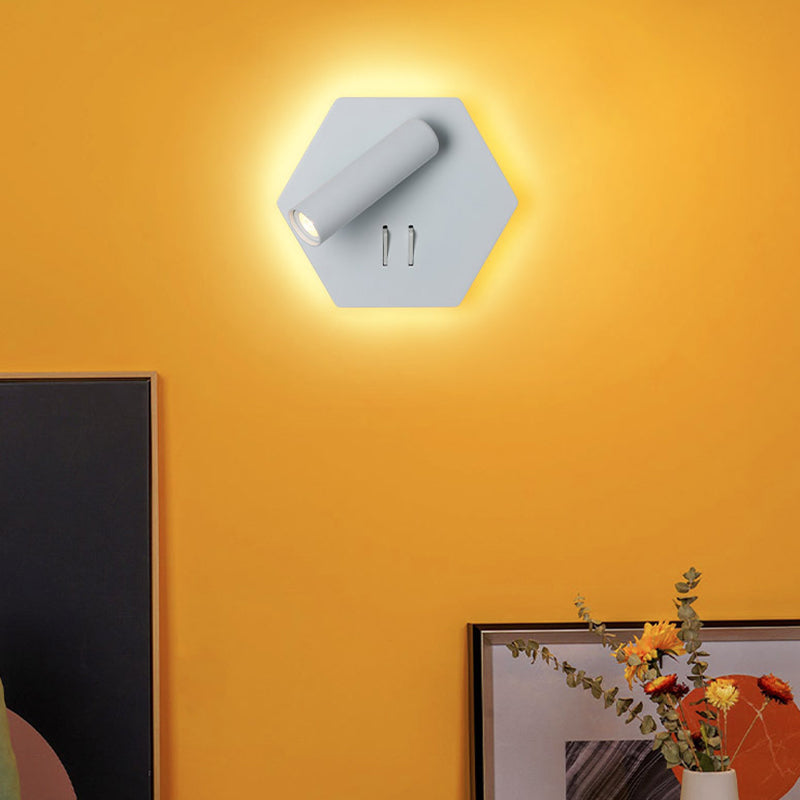 Contemporary LED Adjustable Wall Light with Acrylic Shade for Living Room