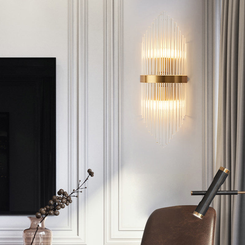2 Lights Contemporary Crystal Wall Lighting Fixtures for Living Room