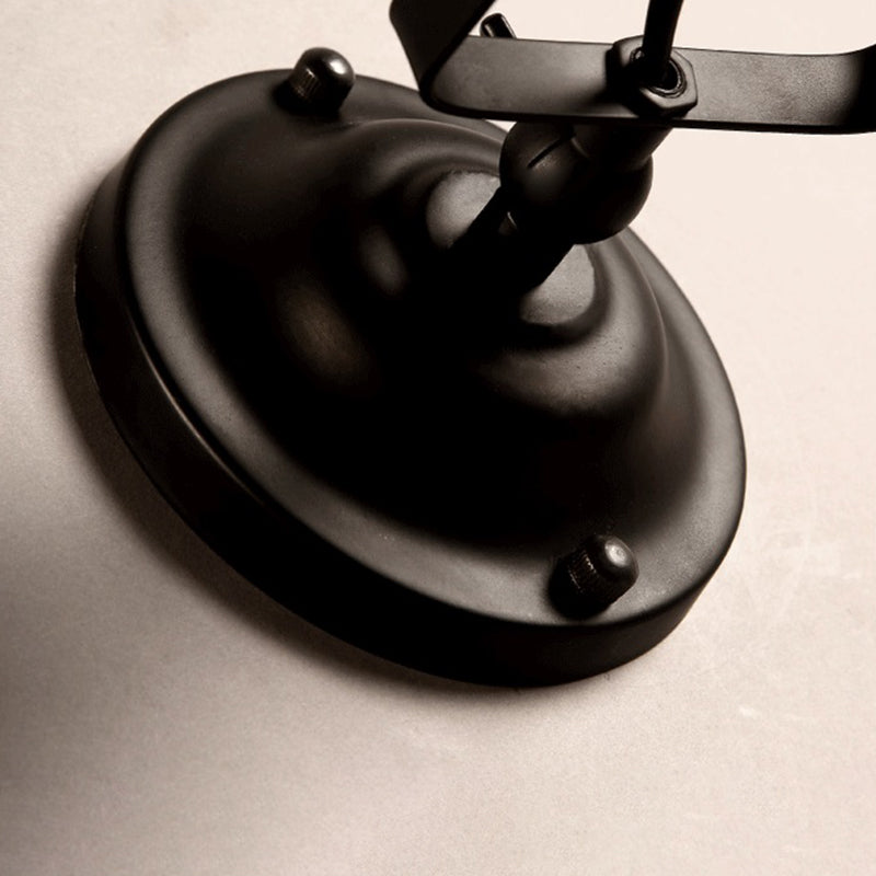 1 Light Geometric Industrial Metal Wall Lighting Fixtures in Black