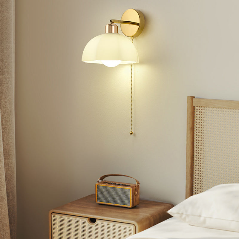 Single White Contemporary Shaded Metallic Wall Mounted for Bedroom