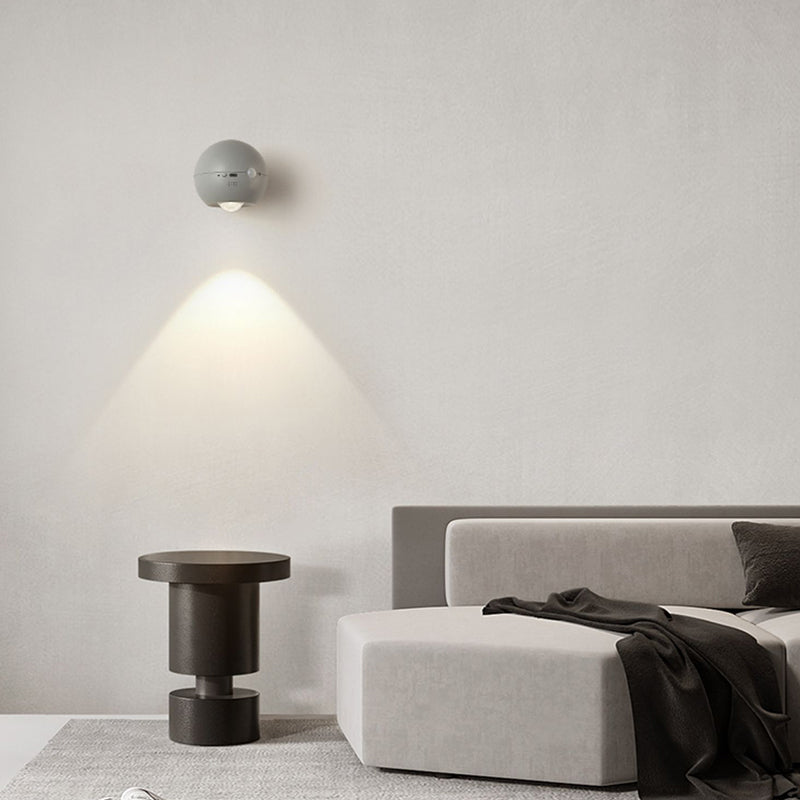 Contemporary Metal Ball Shape Wall Light with Plastic Shade for Living Room