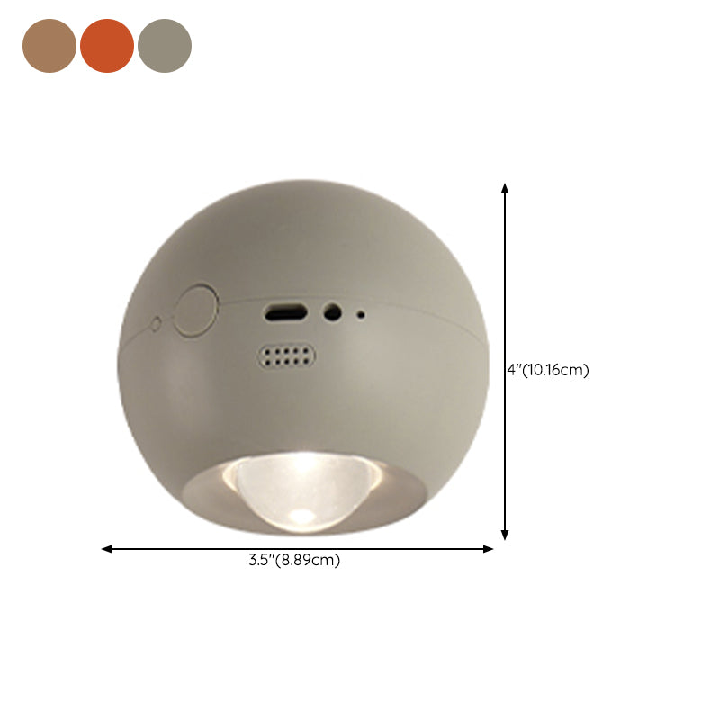 Contemporary Metal Ball Shape Wall Light with Plastic Shade for Living Room