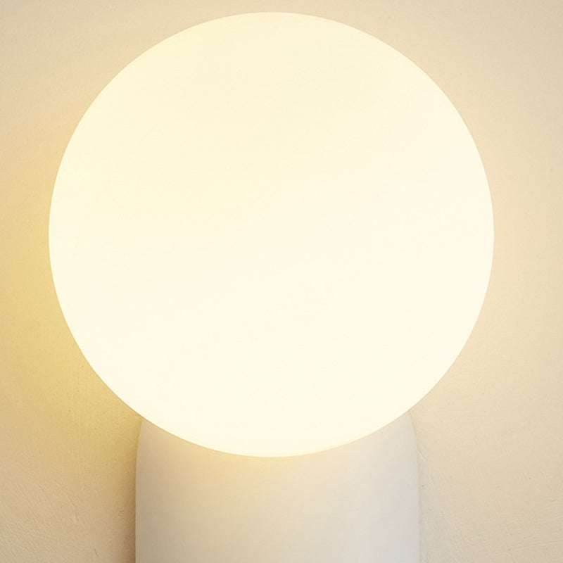 Single Contemporary White Glass Shaded Metallic Wall Mounted for Bedroom