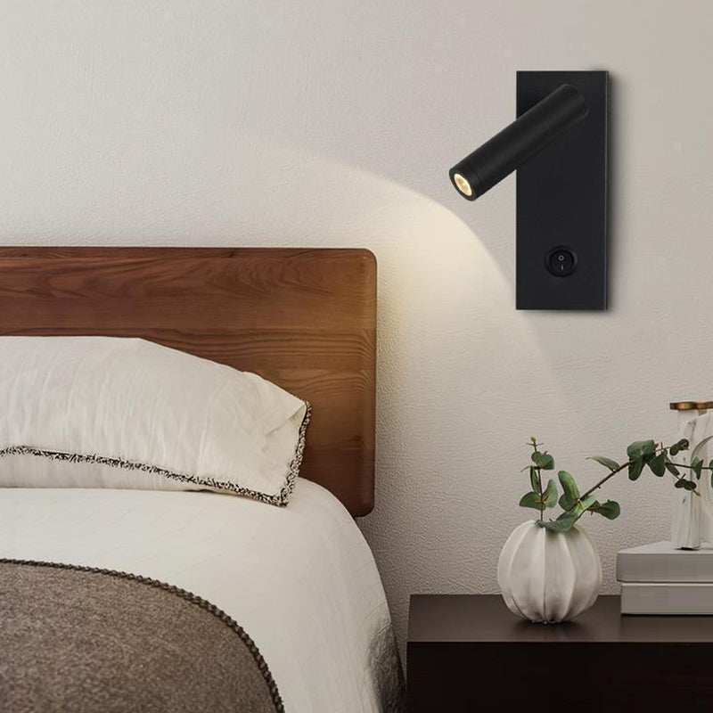 Single Contemporary White/Black LED Metallic Wall Mounted for Bedroom