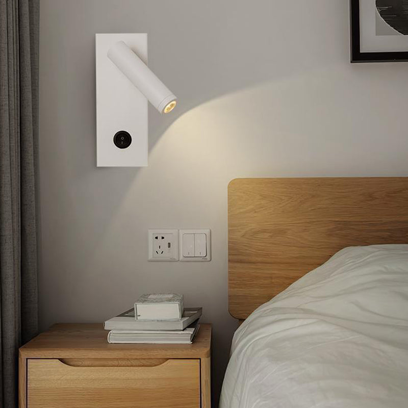 Single Contemporary White/Black LED Metallic Wall Mounted for Bedroom