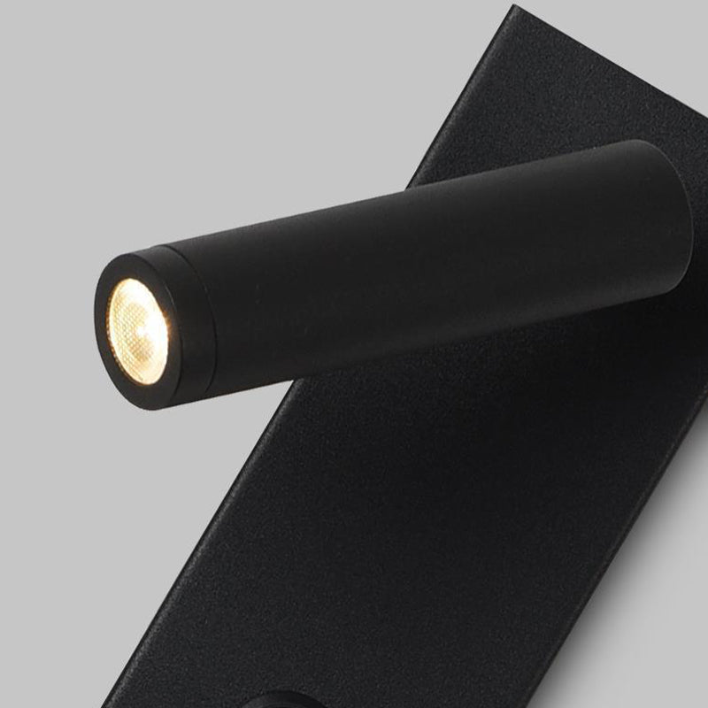 Single Contemporary White/Black LED Metallic Wall Mounted for Bedroom