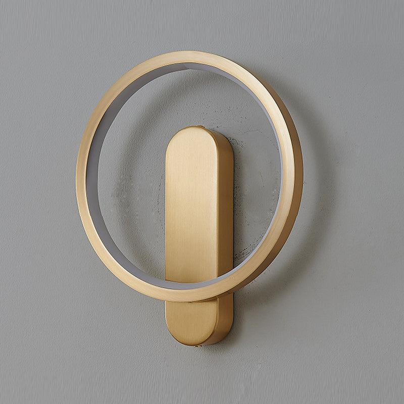 Circular Wall Light Fixture Modern Metal 1 Light for Bedroom