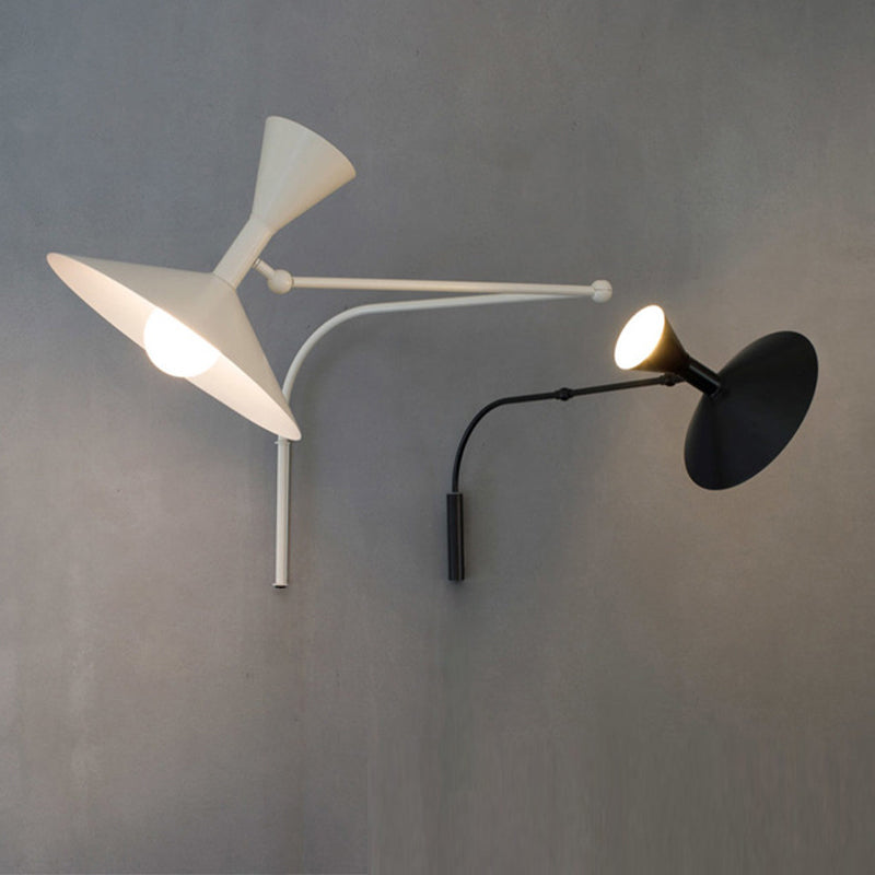 Modernism White/Black/Grey Wall Mounted Sconce Metal 1 Light Wall Light Sconce