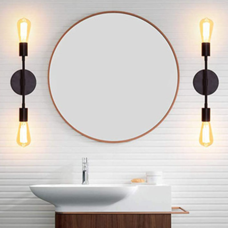 Modern Minimalist Golden and Black Metal Wall Light Sconce for Washroom
