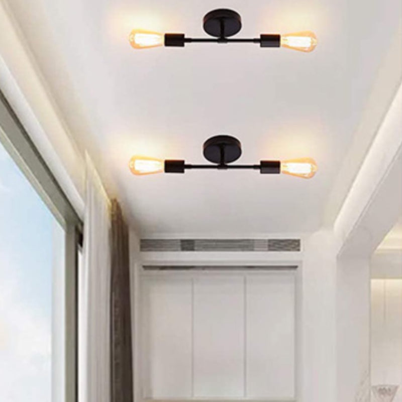 Modern Minimalist Golden and Black Metal Wall Light Sconce for Washroom