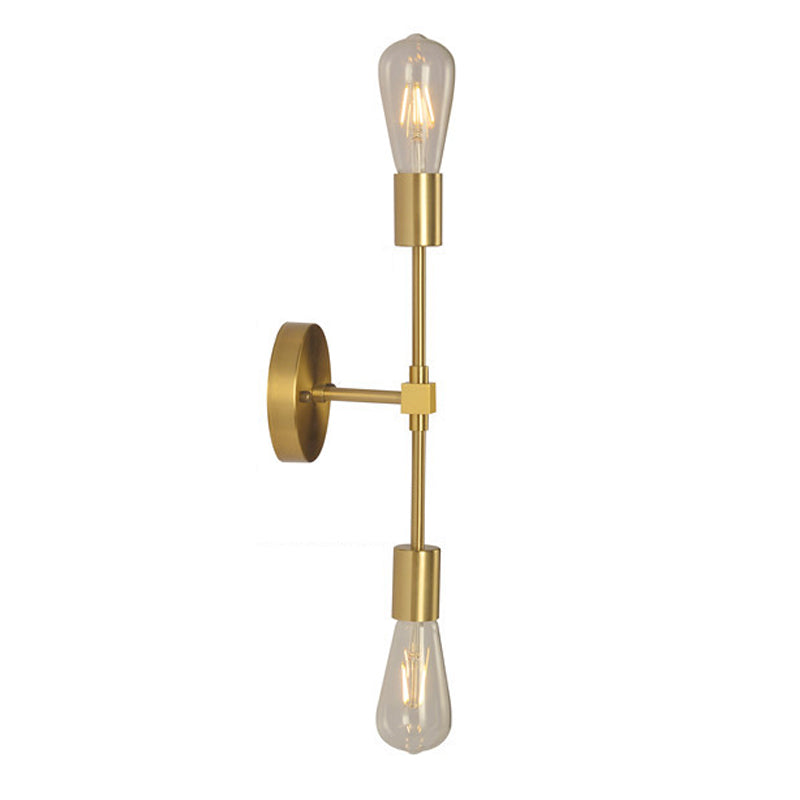 Modern Metal Wall Sconce Cylinder Shape Vanity Lamp for Bathroom in Gold