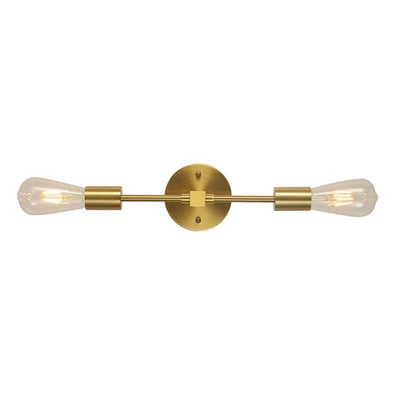 Modern Metal Wall Sconce Cylinder Shape Vanity Lamp for Bathroom in Gold