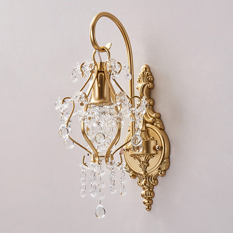 Unique Shape Metal Mirror Wall Light Modern Style 1 Light Mirror Wall Light Sconce in Gold