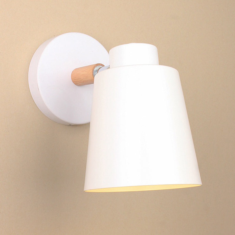 Contemporary Single Black/White Bathroom Vanity Light Shaded Bath Bar with Metal