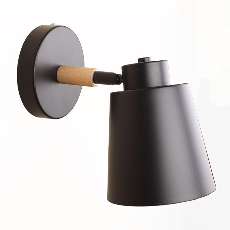 Contemporary Single Black/White Bathroom Vanity Light Shaded Bath Bar with Metal