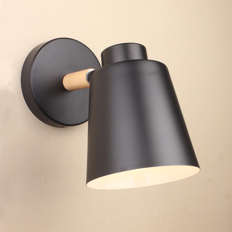 Contemporary Single Black/White Bathroom Vanity Light Shaded Bath Bar with Metal