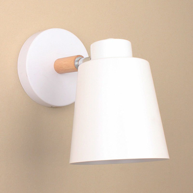 Contemporary Single Black/White Bathroom Vanity Light Shaded Bath Bar with Metal