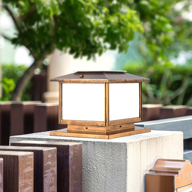 Contemporary LED Solar Lighting Fixture with Acrylic Shade for Garden