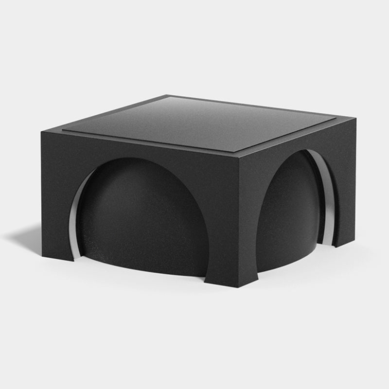 Square Contemporary Waterproof Pillar Light in Black for Courtyard
