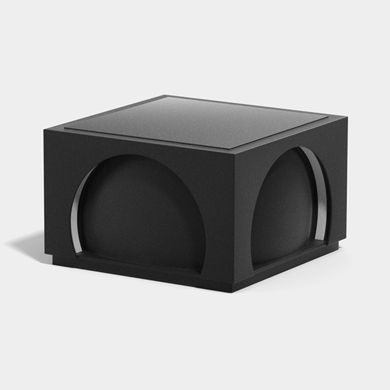 Square Contemporary Waterproof Pillar Light in Black for Courtyard