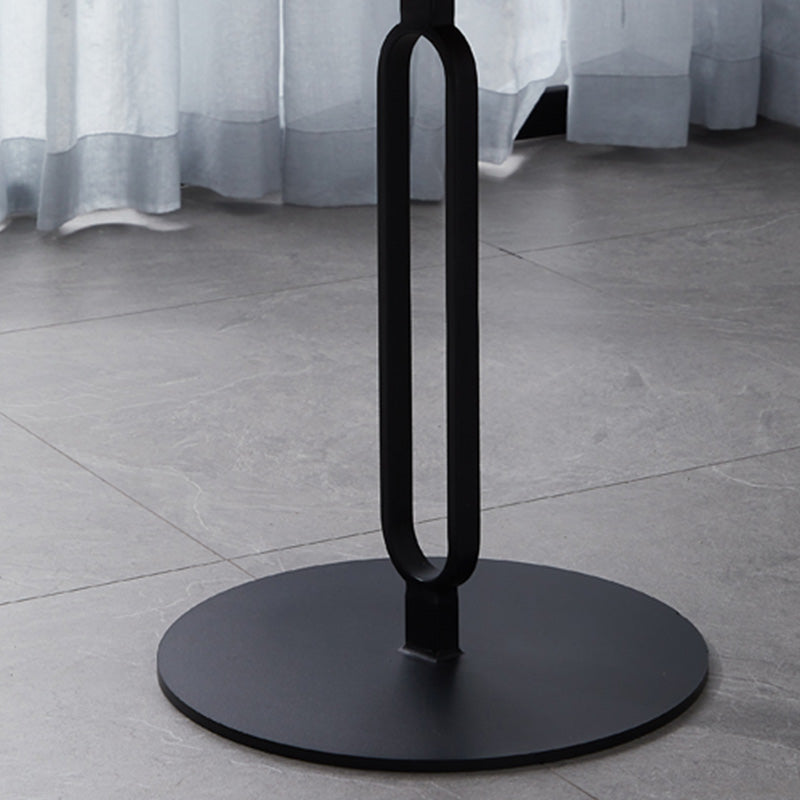 Stone Top Accent Side Table Round Pedestal Living Room Metal Corner Table