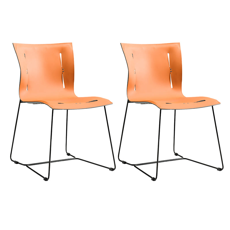Metal Frame Dining Room Chair Indoor Faux Leather Dining Chair